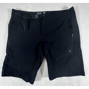 Mountain Hardware Shorts Men's Sz 40 Black Belted Nylon Hiking Outdoors Stretch
